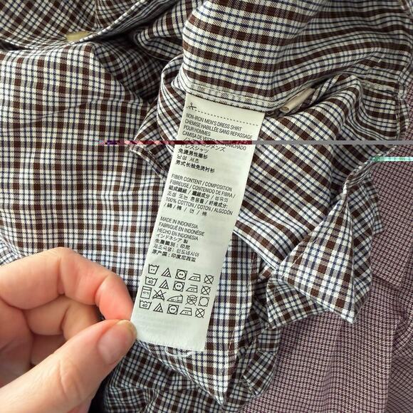 Set of 2 Kirkland Mens Size 19 34/35 Dress Shirt Tailored Fit Long Sleeve - Picture 3 of 12